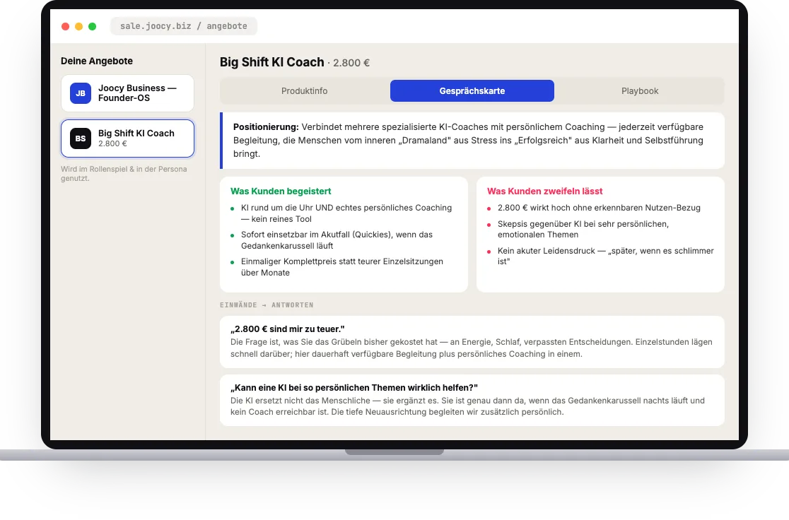 Joocy SalesCoach Vorschau